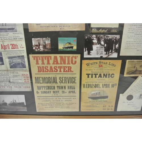 323 - Assorted lot of Titanic memorabilia framed