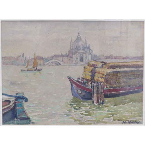 33 - Italian school 'Venice' watercolor, 28x38cm, signed 28 x H 38cm