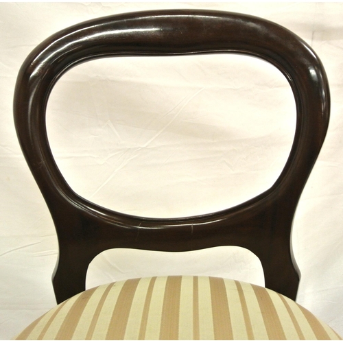 360 - Set of 24 Victorian design mahogany balloon back boardroom or dining chairs with serpentine fronted ... 