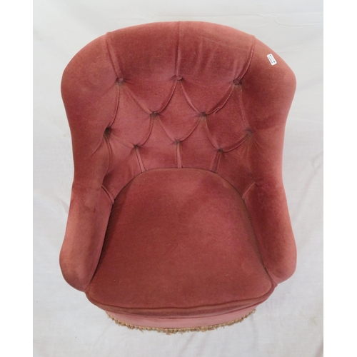 378 - Edwardian style upholstered chair with buttoned back