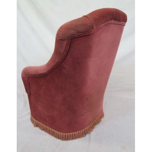 378 - Edwardian style upholstered chair with buttoned back