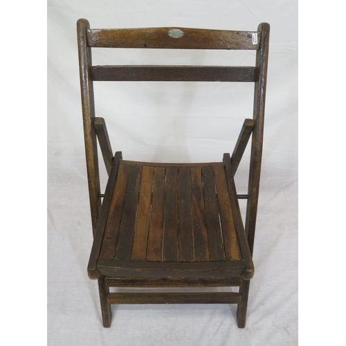 381 - Edwardian style folding chair with lathed seat