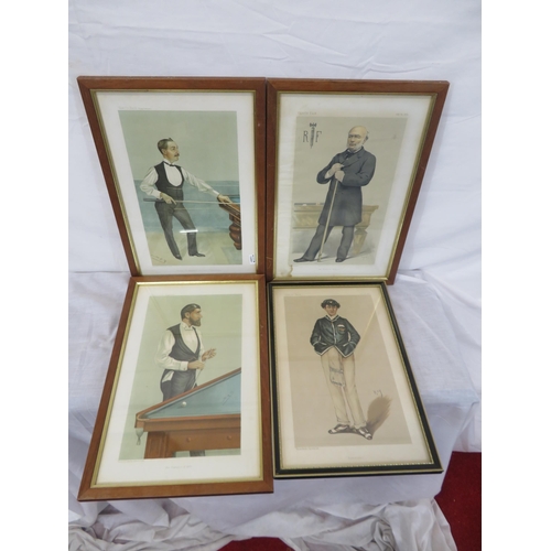 4 - Set of 4 Vanity fair 'Spy' prints 'Pembroke, Champion, Champion 1885 & French Republic', 32x19cm, ea... 