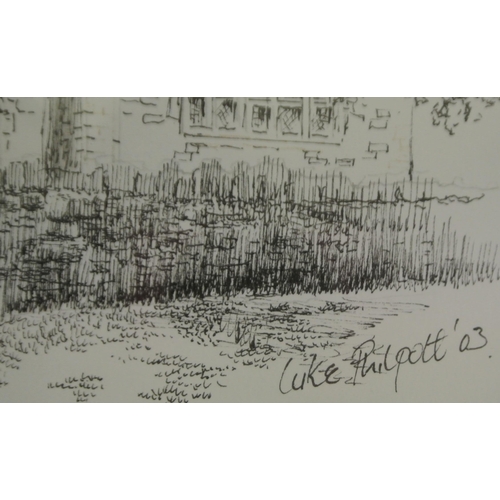 41 - Luke Philpott 'Study of a Cork Church' pencil, signed   23x H 30cm