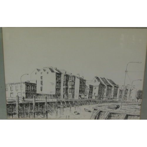 47 - Luke Philpott 'Georges Quay, Cork' pencil, 28x40cm, signed