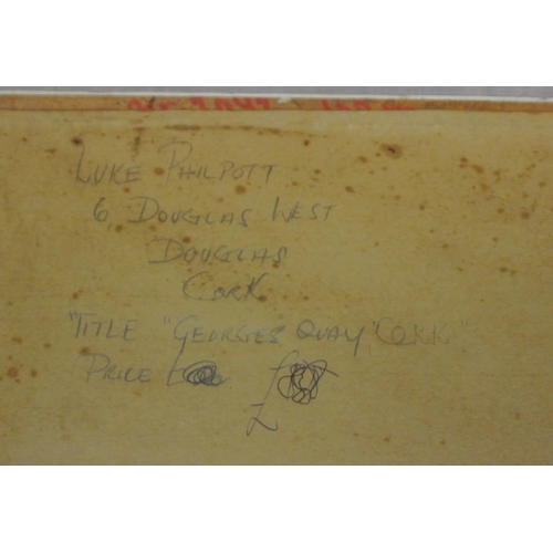 47 - Luke Philpott 'Georges Quay, Cork' pencil, 28x40cm, signed