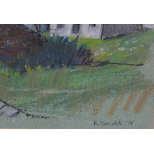 51 - Anne Donald 'Blue Roofs' pastels, 14x21cm, signed