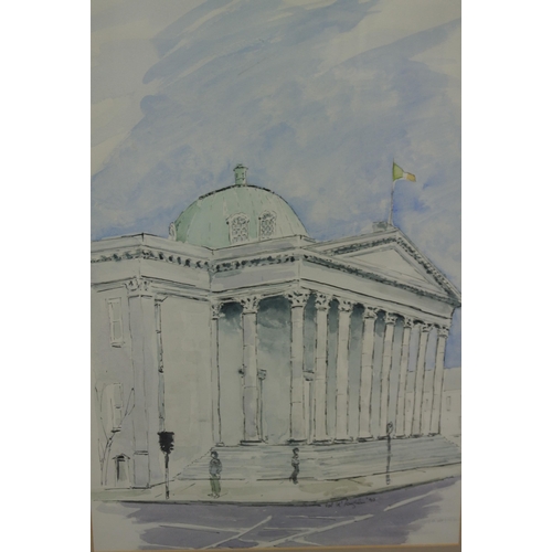 59 - Val McLoughlin 'Cork Courthouse' watercolour, 48x32cm, signed