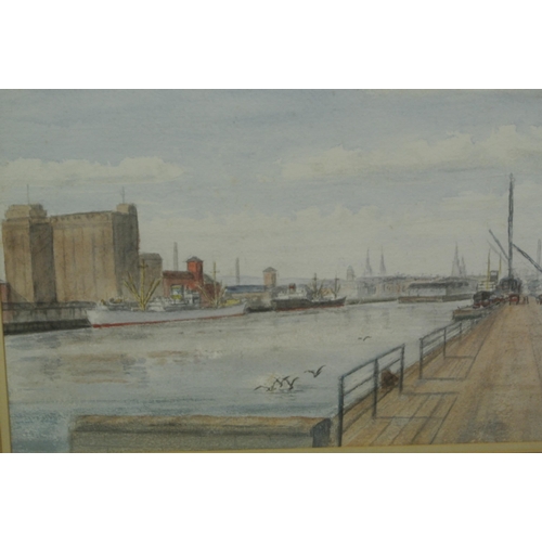60 - Neil Daly 'River Lee from Horgans Quay' watercolour, 27x37, signed