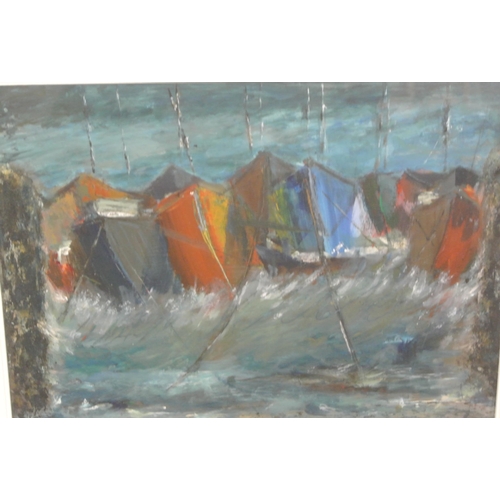 62 - Horace Lysaght 'Moored boats' oil on board, 25x35cm, signed