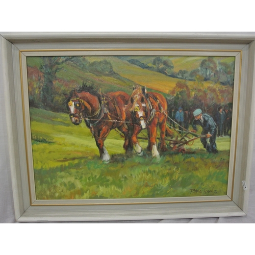 69 - Patricia Good 'Start of farrow, Ploughing Championship, West Cork' oil on canvas, H40x55cm, signed