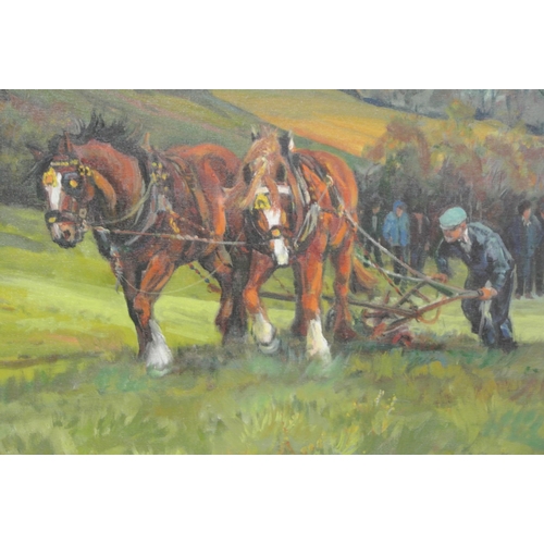 69 - Patricia Good 'Start of farrow, Ploughing Championship, West Cork' oil on canvas, H40x55cm, signed