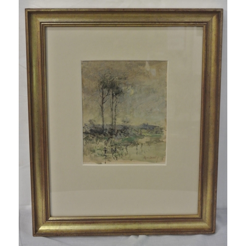 97 - Harry Scully R.H.A. (1863–1935)
'Reflections, Crescent Moon' Watercolour on paper, 20x16cm, Signed a... 