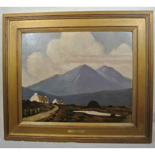 99 - Paul Henry RHA (1876–1958)
'Hillside Cottages, Connemara'
Oil on board 46x56cm

Signed bottom right ... 