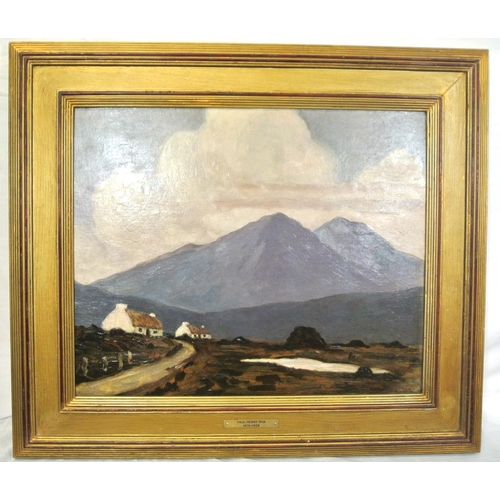 99 - Paul Henry RHA (1876–1958)
'Hillside Cottages, Connemara'
Oil on board 46x56cm

Signed bottom right ... 