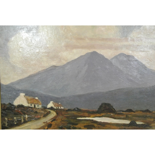 99 - Paul Henry RHA (1876–1958)
'Hillside Cottages, Connemara'
Oil on board 46x56cm

Signed bottom right ... 