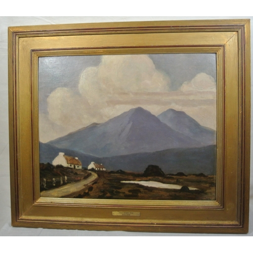 99 - Paul Henry RHA (1876–1958)
'Hillside Cottages, Connemara'
Oil on board 46x56cm

Signed bottom right ... 