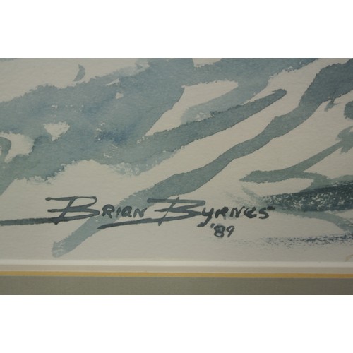 56 - Brian Byrnes 'NCB off Fastnet' watercolour, 55x72cm, signed