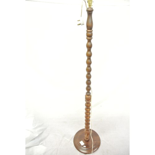 303 - Tall mahogany standard lamp with ball turned column