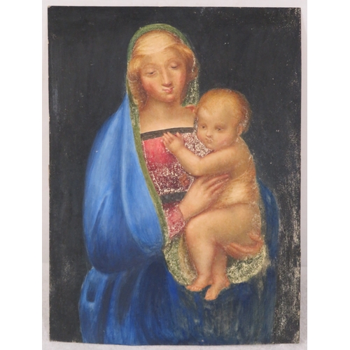 81 - After Rapheael 'La Madonna del Granduca' watercolour 19.5x14.5cm