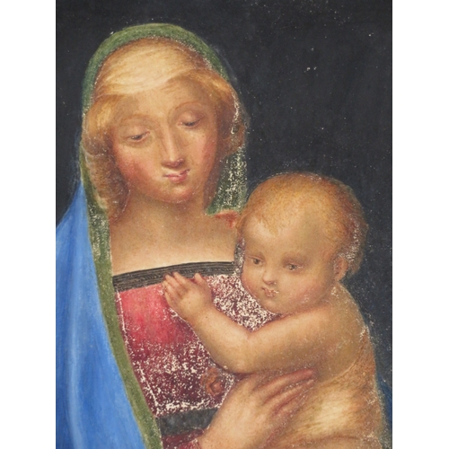 81 - After Rapheael 'La Madonna del Granduca' watercolour 19.5x14.5cm