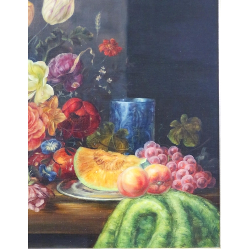 24 - Van Bruyn 'Still life study' oil on canvas, 50x60cm, signed verso