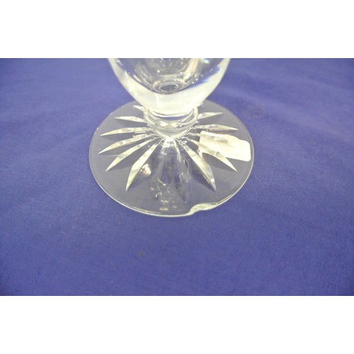 193 - Waterford Crystal cut glass flared bud vase with diamond decoration, knop stem & round base