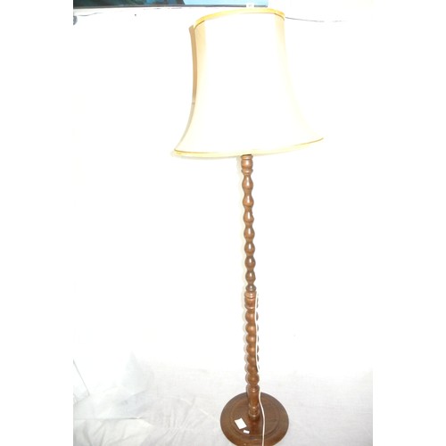 246 - Tall mahogany standard lamp with ball turned column