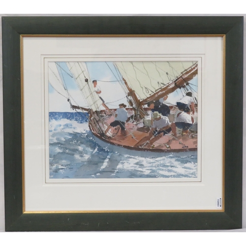 55 - Ken Hayes 'A sunny sail' watercolour, 26x33cm, signed