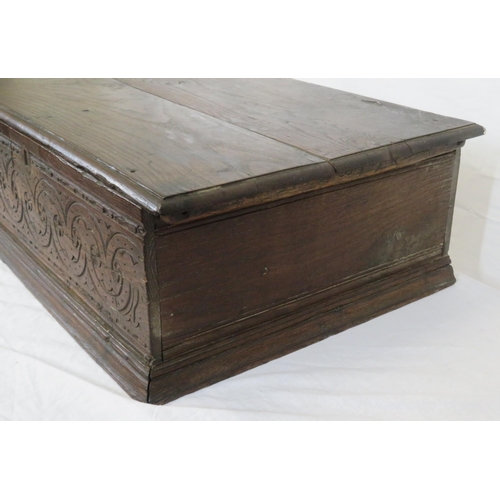 114 - Jacobean style oak bible box with foliate decoration