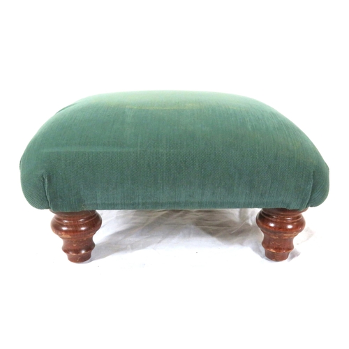 134 - Victorian style oak footstool with upholstered top