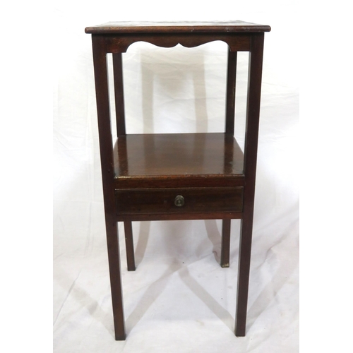 151 - Edwardian mahogany 2 tier stand or table with frieze drawer