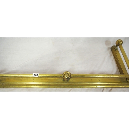 178 - Edwardian style brass fire kerb with turned rails