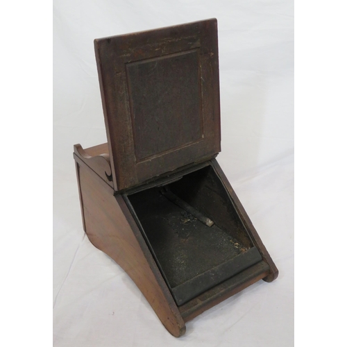 204 - Edwardian mahogany fuel box with lift-up lid