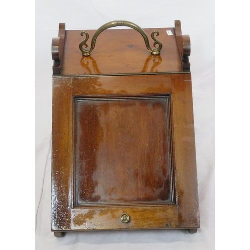 204 - Edwardian mahogany fuel box with lift-up lid