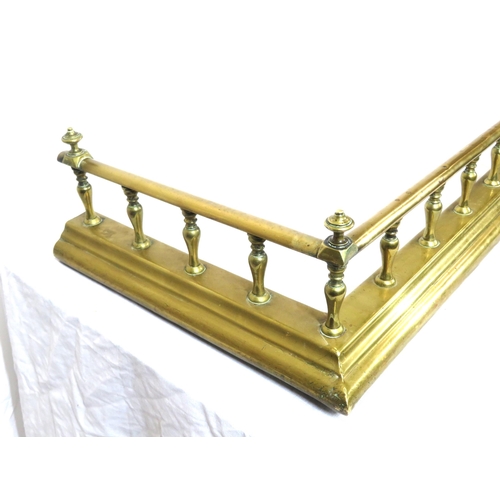 234 - Victorian brass fire fender with shaped rails