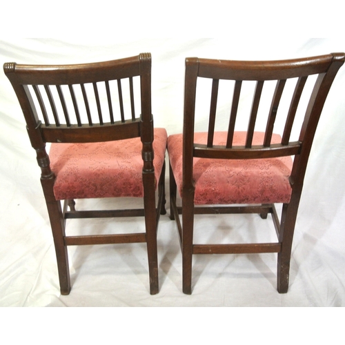 269 - 2 Georgian Cork mahogany occasional chairs, one inlaid, with railed backs, upholstered seats, one wi... 