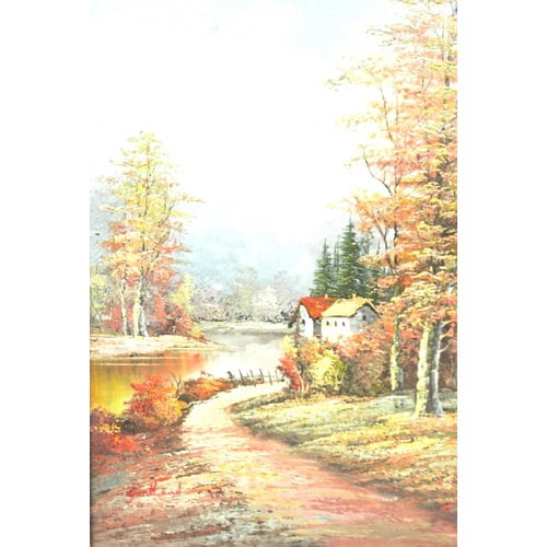 28 - Gartland 'Lane by a river' oil on canvas, 50x39cm, signed