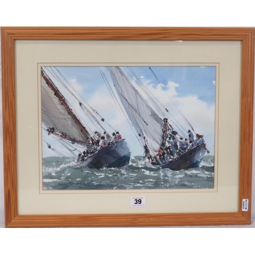 39 - Ken Hayes 'Luffing' watercolour 24x35cm signed