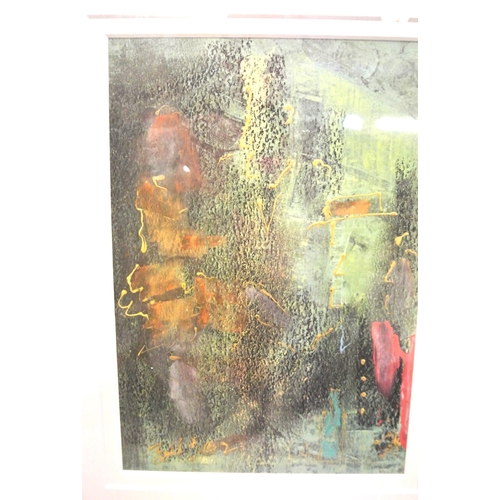 41 - Bill Griffin 'Abstract figures' mixed media 27x18cm, signed