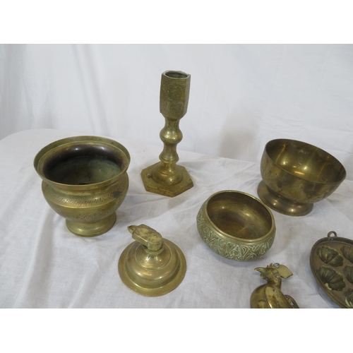 60 - Assorted lot of brassware, etc. in box