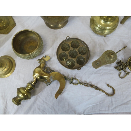 60 - Assorted lot of brassware, etc. in box