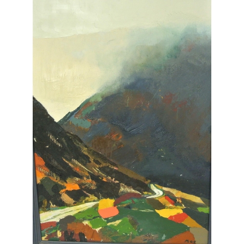 51 - Mary G Sheehan 'Misty mountain' oil on board, 59x40cm, initialled