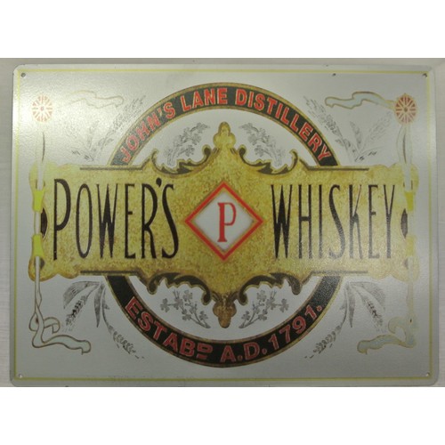 214 - Powers Whiskey enamel advertising sign 30x40cm