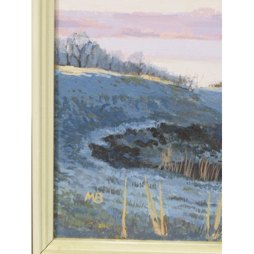 46 - Margaret Brown 'Landscape with river' oil on canvas 40x55cm, initialled