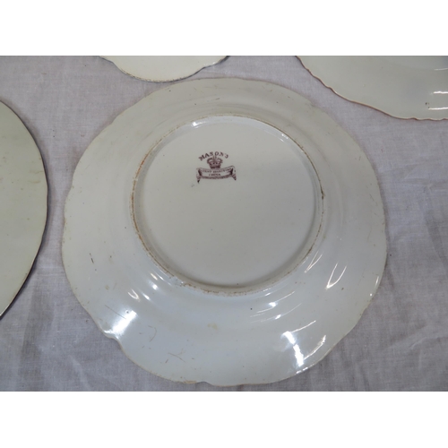 113 - 4 Masons Ironstone plates & 2 oval dishes with foliate decoration