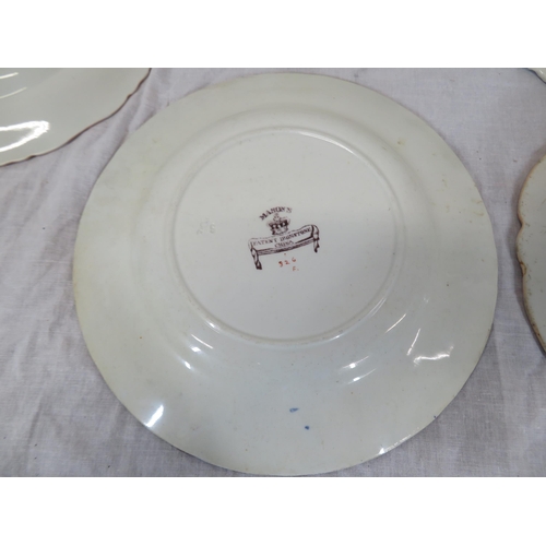 113 - 4 Masons Ironstone plates & 2 oval dishes with foliate decoration