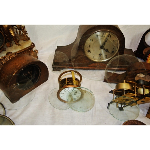 101 - Assorted lot of clock parts, etc., in 3 boxes