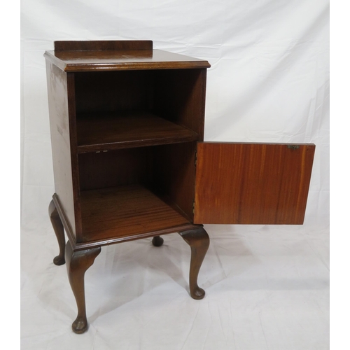 109 - Victorian style walnut locker with press under, on cabriole legs with pad feet