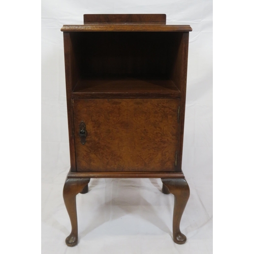 109 - Victorian style walnut locker with press under, on cabriole legs with pad feet